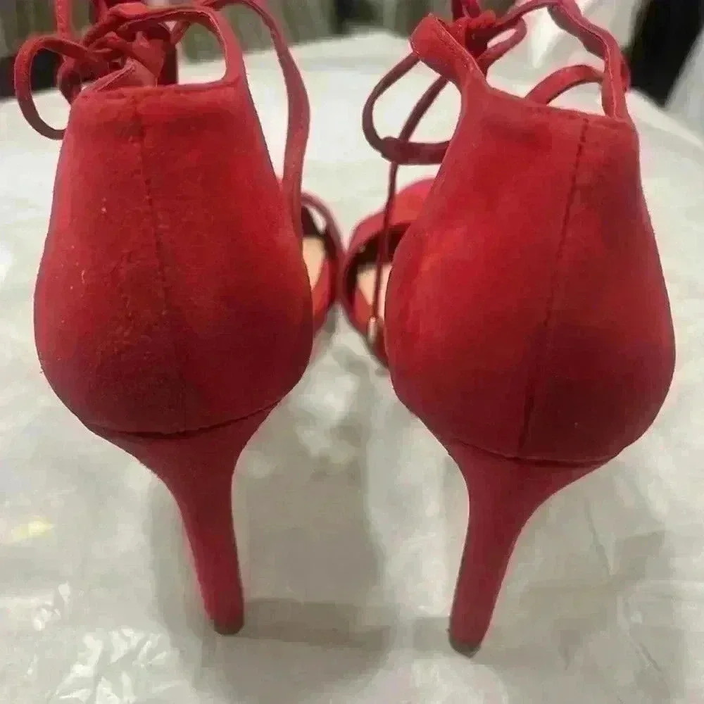 ANTONIO MELANI RED LACE UP PUMPS - Picture 4 of 7